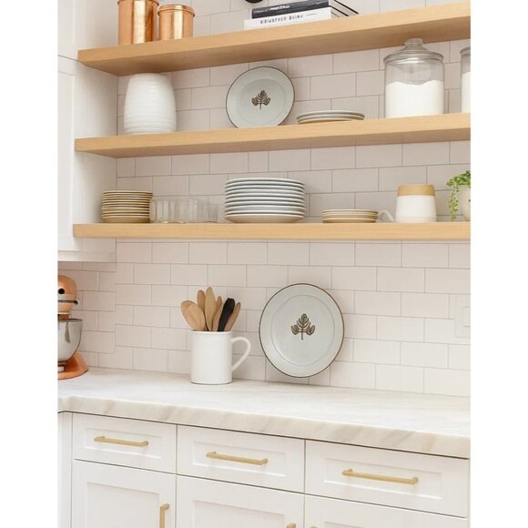 Ingrid Berkeley House Chop 1970s Stoneware Japan Plate With Brown Leaf Design - Picture 5 of 5